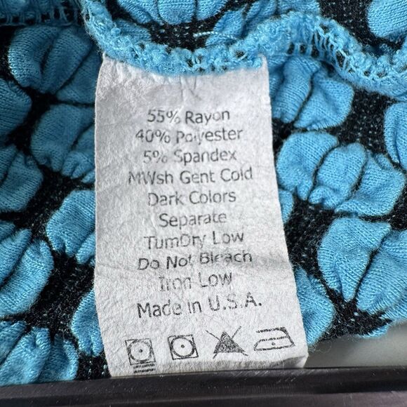 Color Me Cotton Top Women Medium Blue Textured Knit Tank Made in USA Art to Wear - Picture 9 of 9